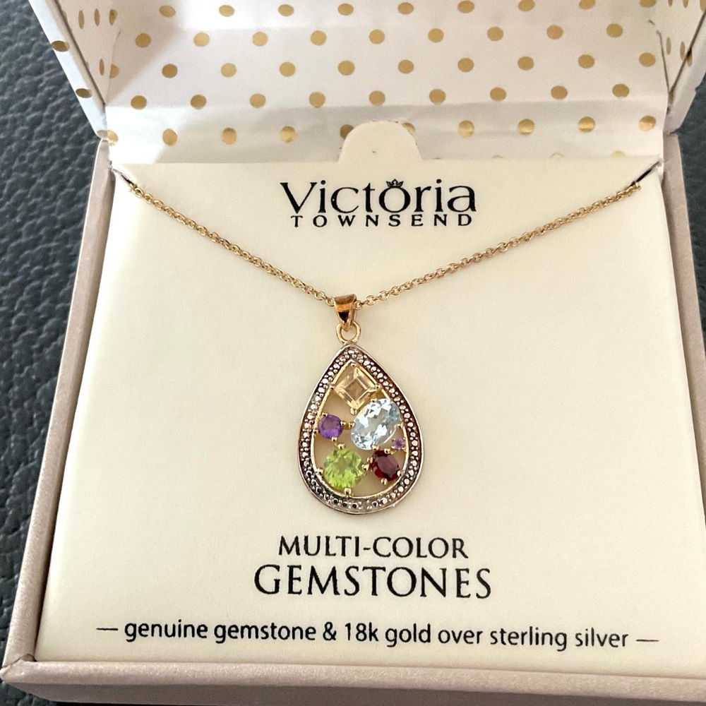 Victoria Townsend Genuine Gemstone 18 karat Necklace NIB